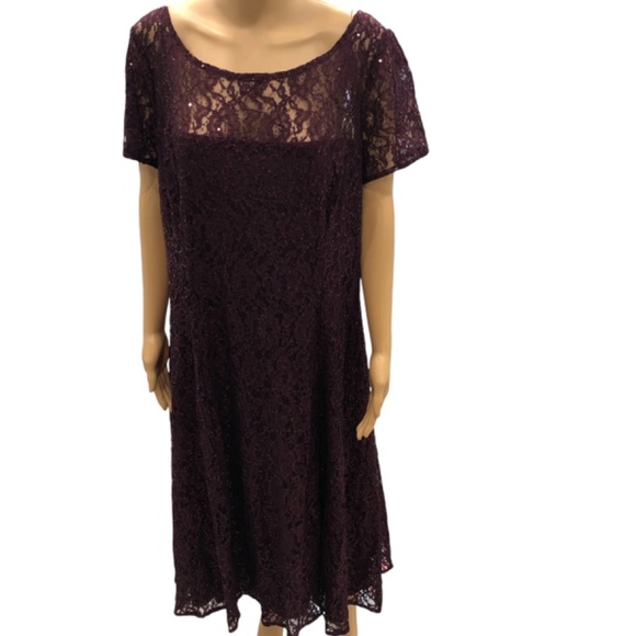 SL Fashions Sequined Lace MIDI Dress size 18 - Picture 6 of 14